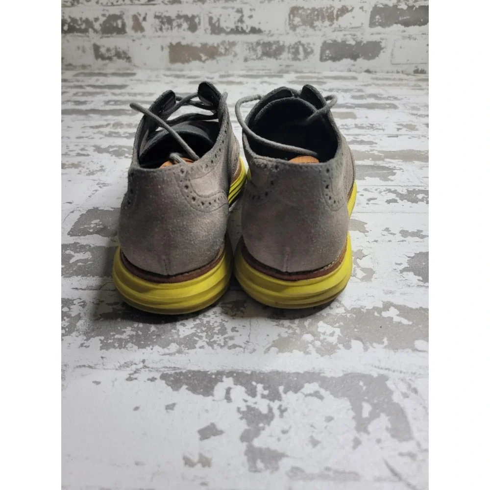 Cole Haan‎ Lunargrand Mens US 10 Wingtip Suede Oxford Shoes Gray Yellow